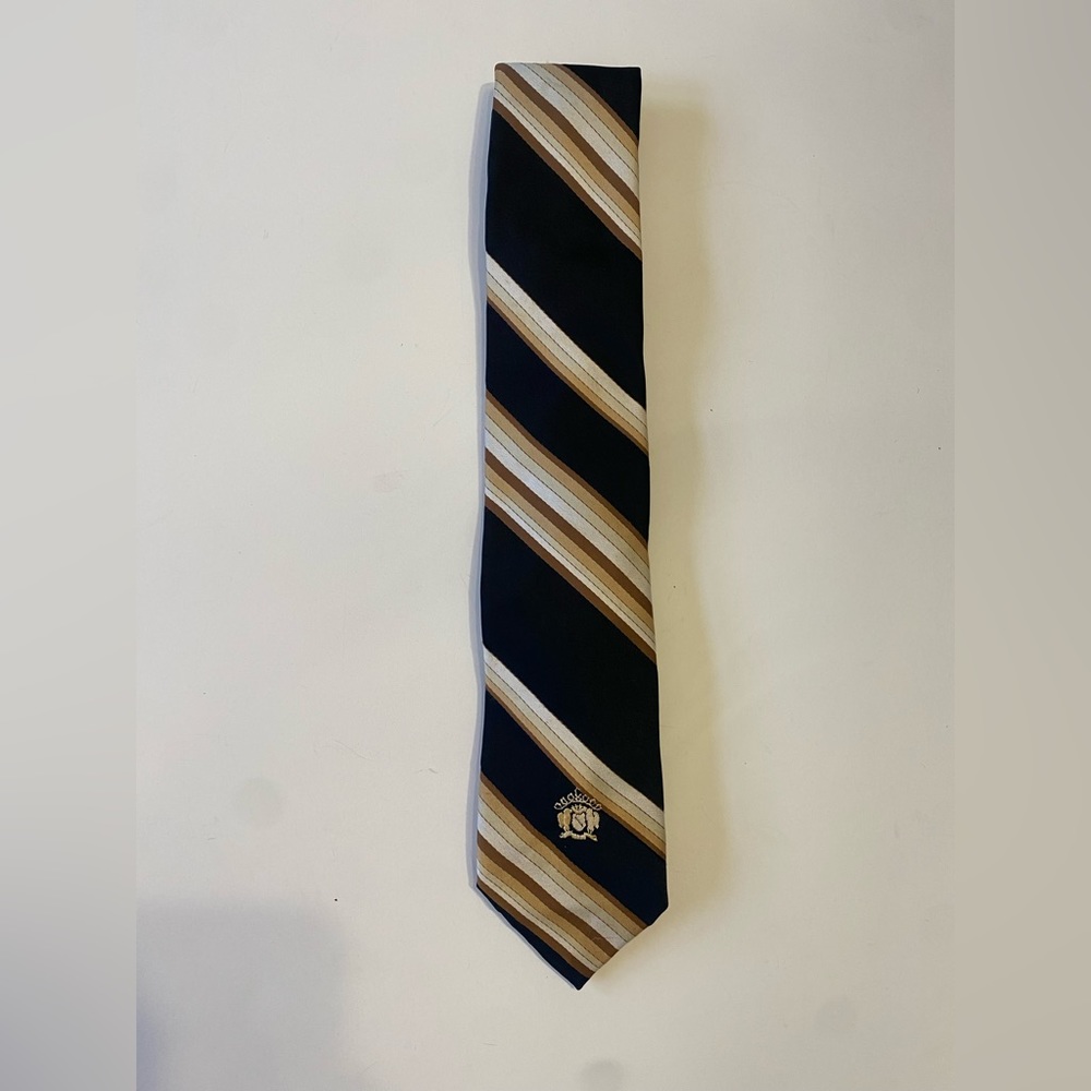 Oleg Cassini Burma Black Stripe Vintage Tie